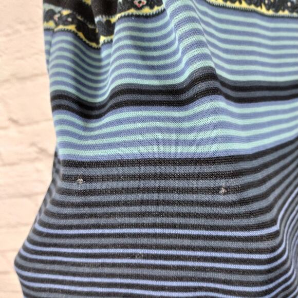 W Free People Pink Blue Floral Striped Steppin Out Tunic Top Mini Dress NWT XS - Picture 5 of 10